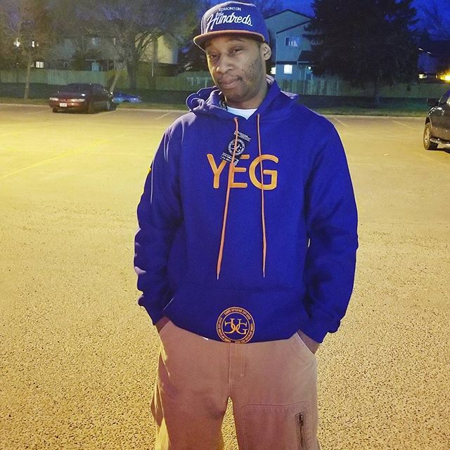 Edmonton's Touch wearing C.U.G. Apparel YEG hoodie